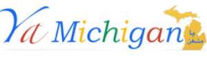 Logo of Michigan with colorful letters resembling Google style.
