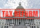 The Capitol building with a bold 'Tax Reform' stamp across it.