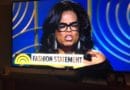 Oprah Winfrey wearing large black glasses on a TV show segment titled Fashion Statement.