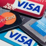 Various credit cards including Visa, Mastercard, and American Express.