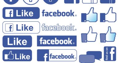 Various Facebook Like buttons and icons in different styles and sizes.