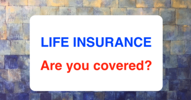 Life insurance coverage question highlighted in blue and red text.