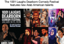 Promotional poster for the 1001 Laughs Dearborn Comedy Festival featuring Arab American comedians.