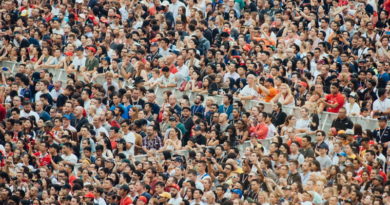 A massive crowd of people densely packed together.