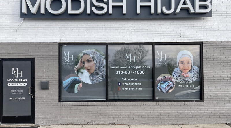 Storefront of Modish Hijabs showcasing stylish hijab fashion.